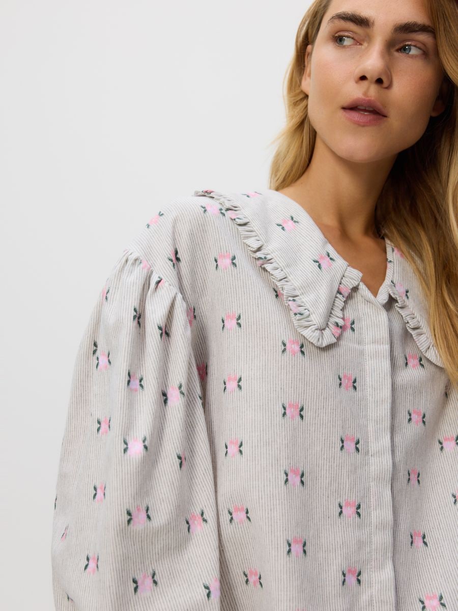 Shirt with decorative collar - multicolor - RESERVED