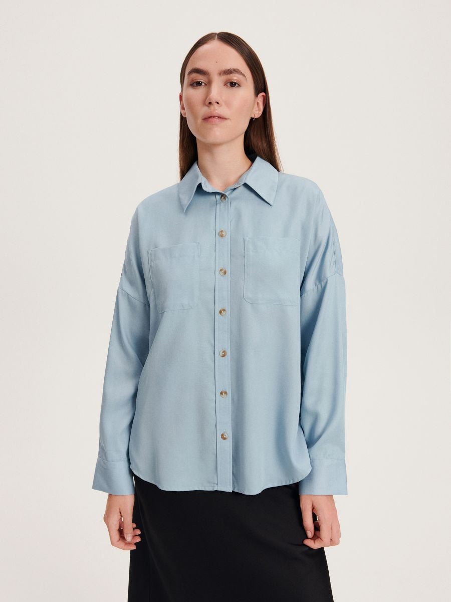 Lyocell shirt Color light blue - RESERVED - 0998I-50X