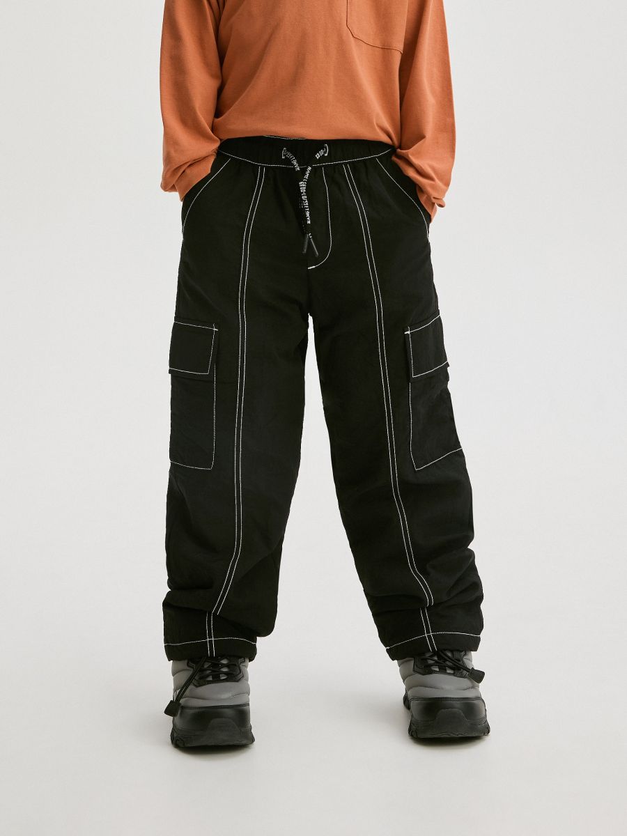 Trousers with fleece lining - black - RESERVED - 8