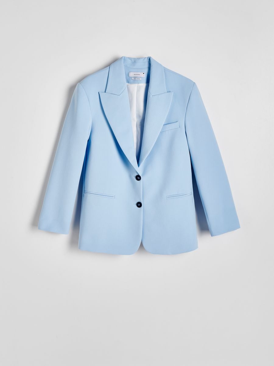 Blazer oversize con viscosa - blu pallido - RESERVED - 5
