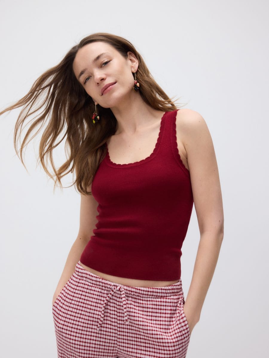 LADIES` BLOUSE - karmin - RESERVED - 3