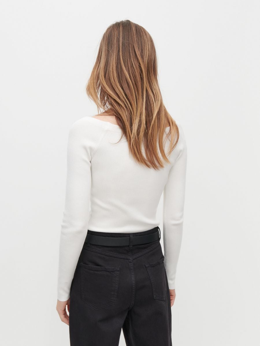 LADIES` SWEATER - krem - RESERVED - 4