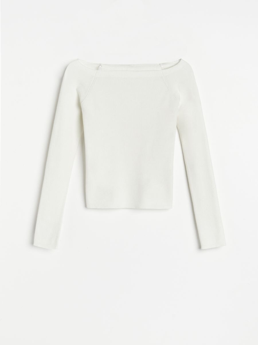 LADIES` SWEATER - krem - RESERVED - 5