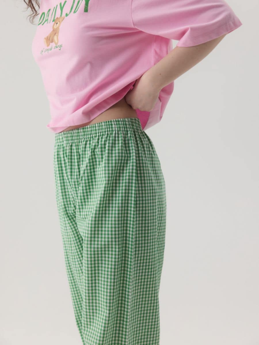 Ensemble de pyjama deux-pièces en coton - vert clair - RESERVED - 2