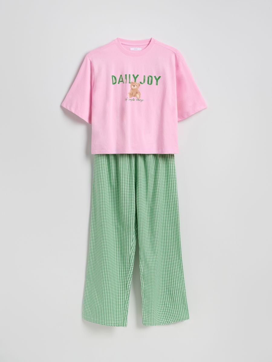 Ensemble de pyjama deux-pièces en coton - vert clair - RESERVED - 5