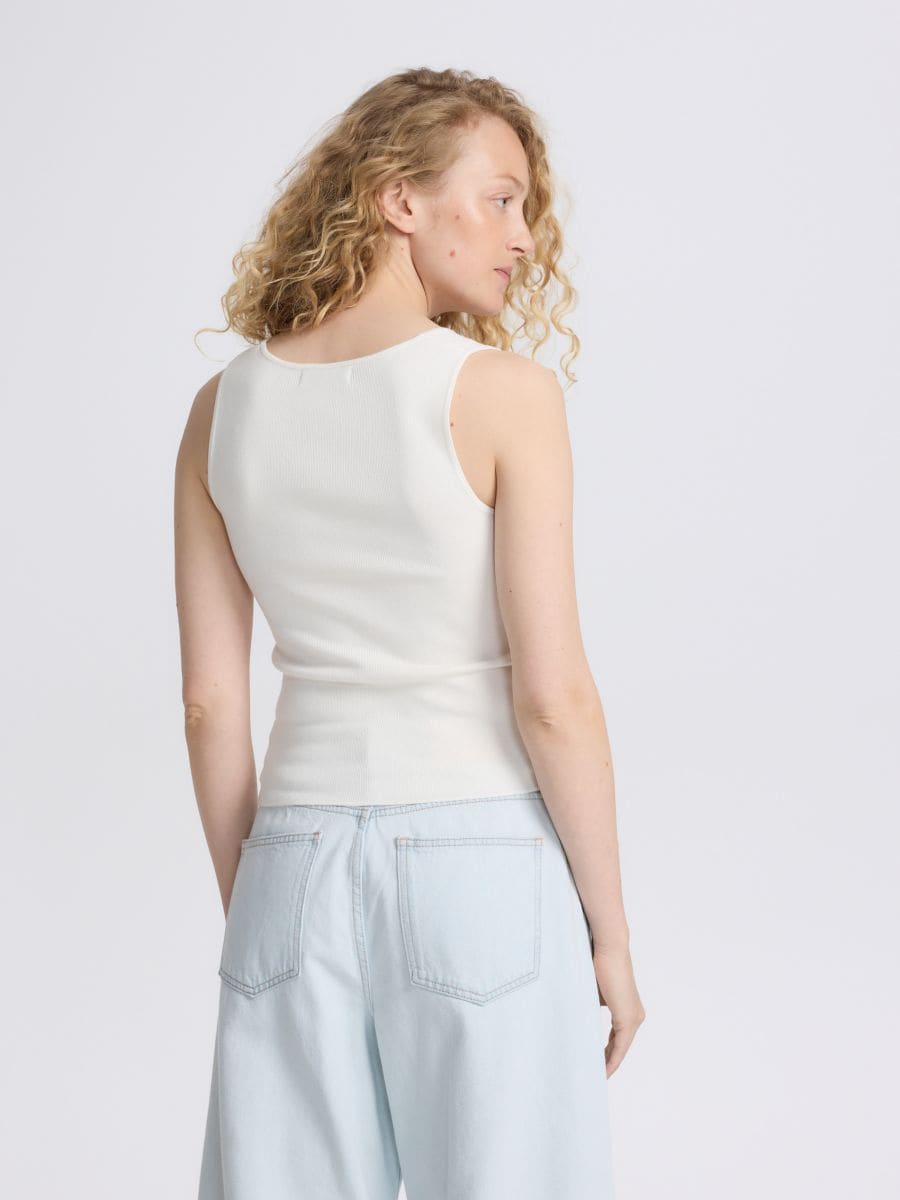 Bluse i viskoseblanding - creme - RESERVED - 2