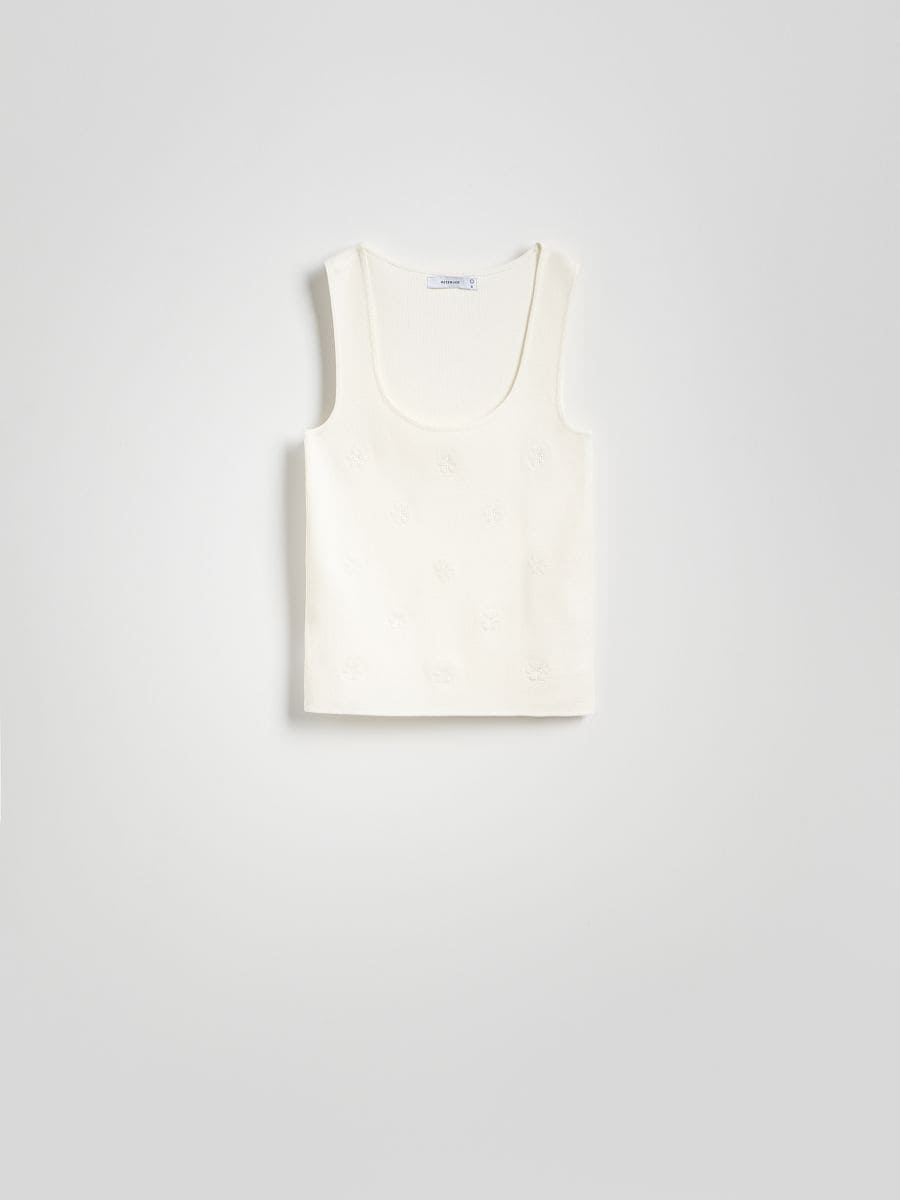 Bluse i viskoseblanding - creme - RESERVED - 4