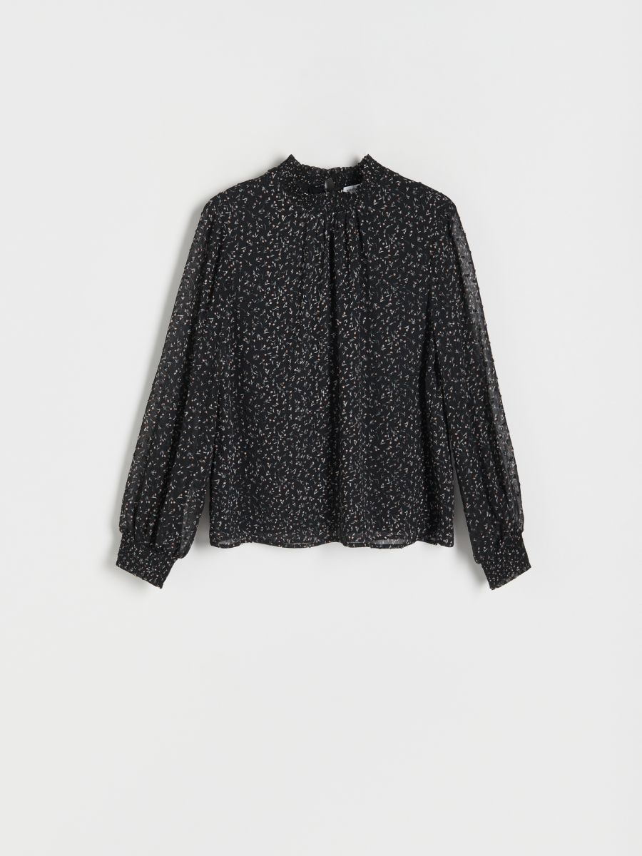 Blouse with stand up collar - black - RESERVED - 5
