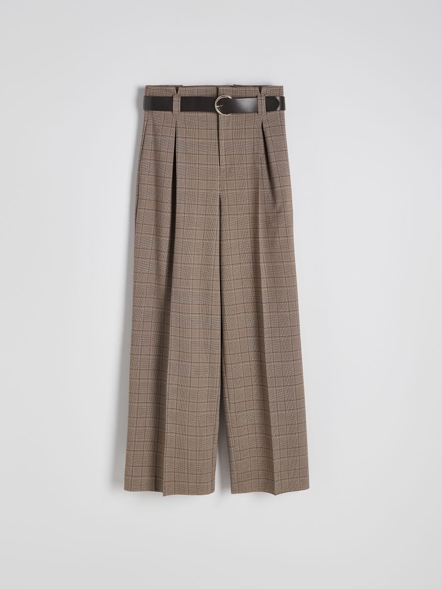 Check trousers with belt - multicolor - RESERVED - 5