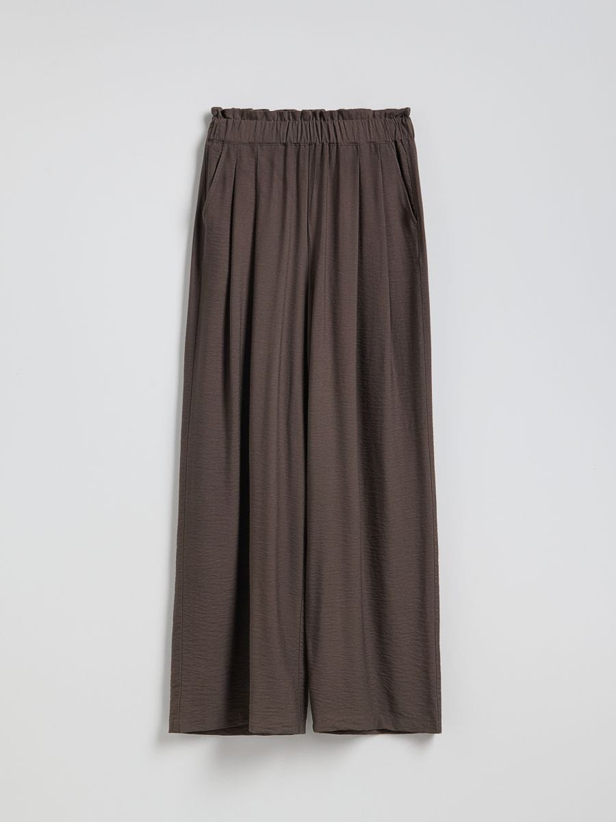 Loose trousers with pleats - dark brown - RESERVED - 5
