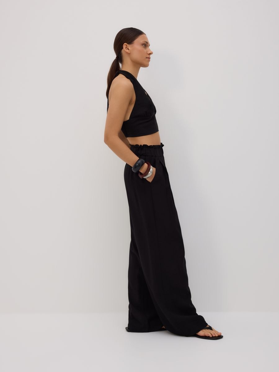 Loose trousers with pleats - black - RESERVED - 3