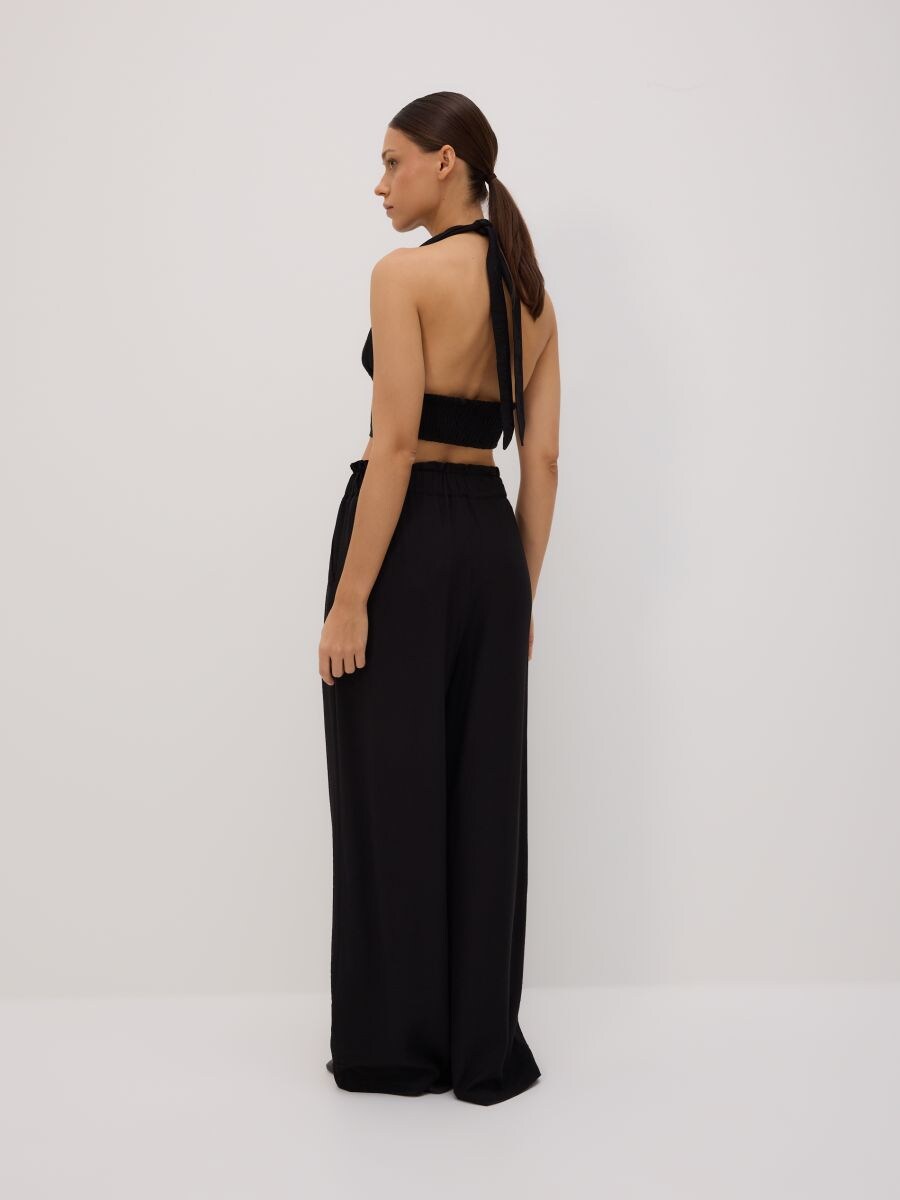 Loose trousers with pleats - black - RESERVED - 5
