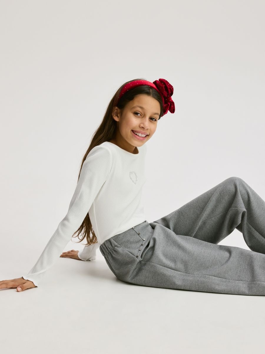 Παντελόνι με στρας - σκουρο γκρι - RESERVED