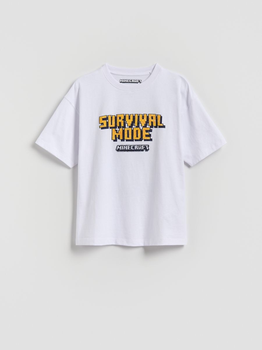 T-shirt i bomull med Minecraft - VIT - RESERVED