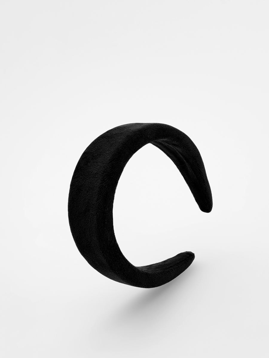 Velour headband with bow - black - RESERVED - 3