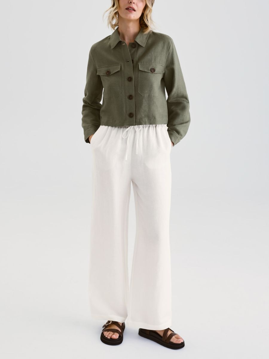 Loose linen trousers - cream - RESERVED - 2