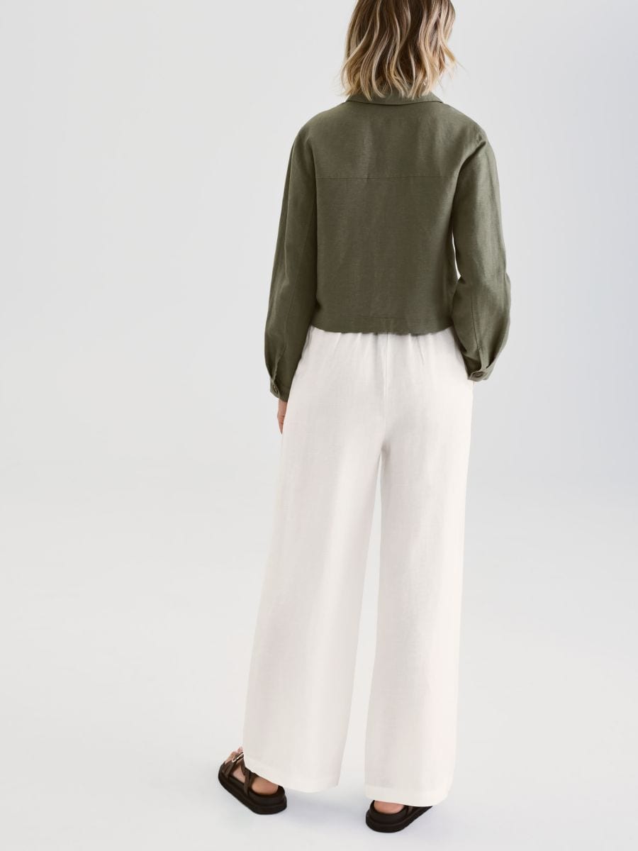 Loose linen trousers - cream - RESERVED - 3