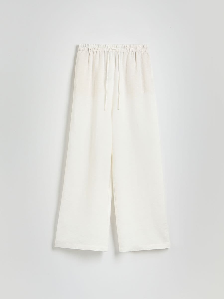 Loose linen trousers - cream - RESERVED - 5