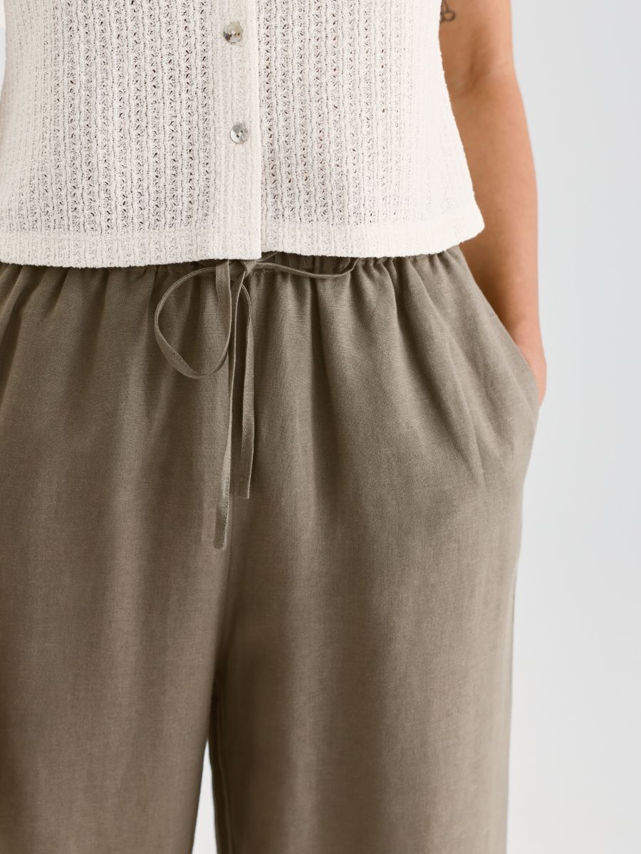 Loose linen trousers - dusty brown - RESERVED - 2