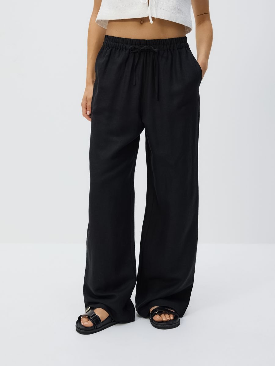 Loose linen trousers - black - RESERVED - 2