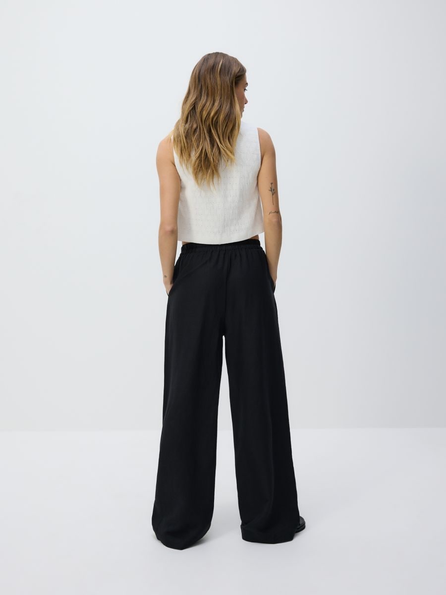 Loose linen trousers - black - RESERVED - 4