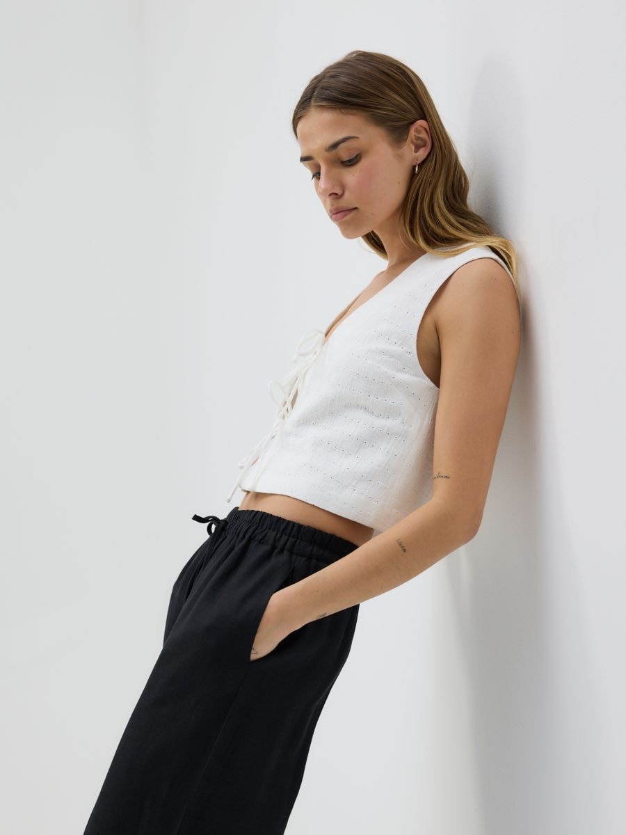 Loose linen trousers - black - RESERVED - 3