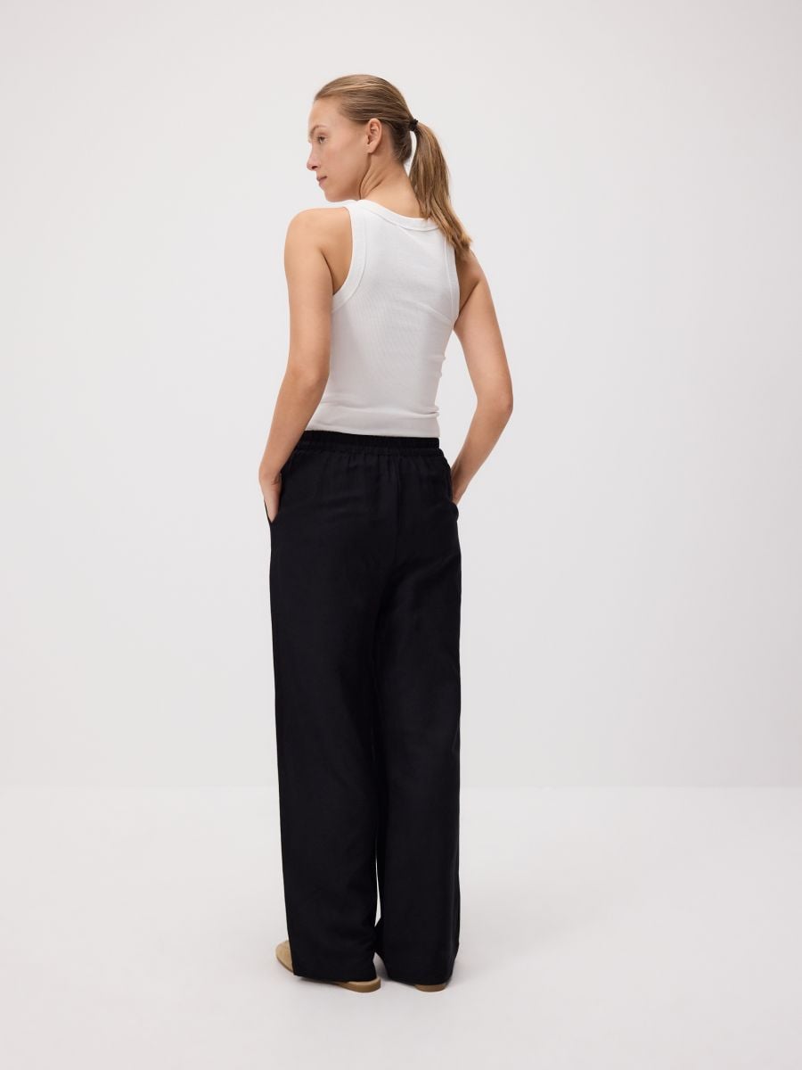 Loose linen trousers - black - RESERVED - 4