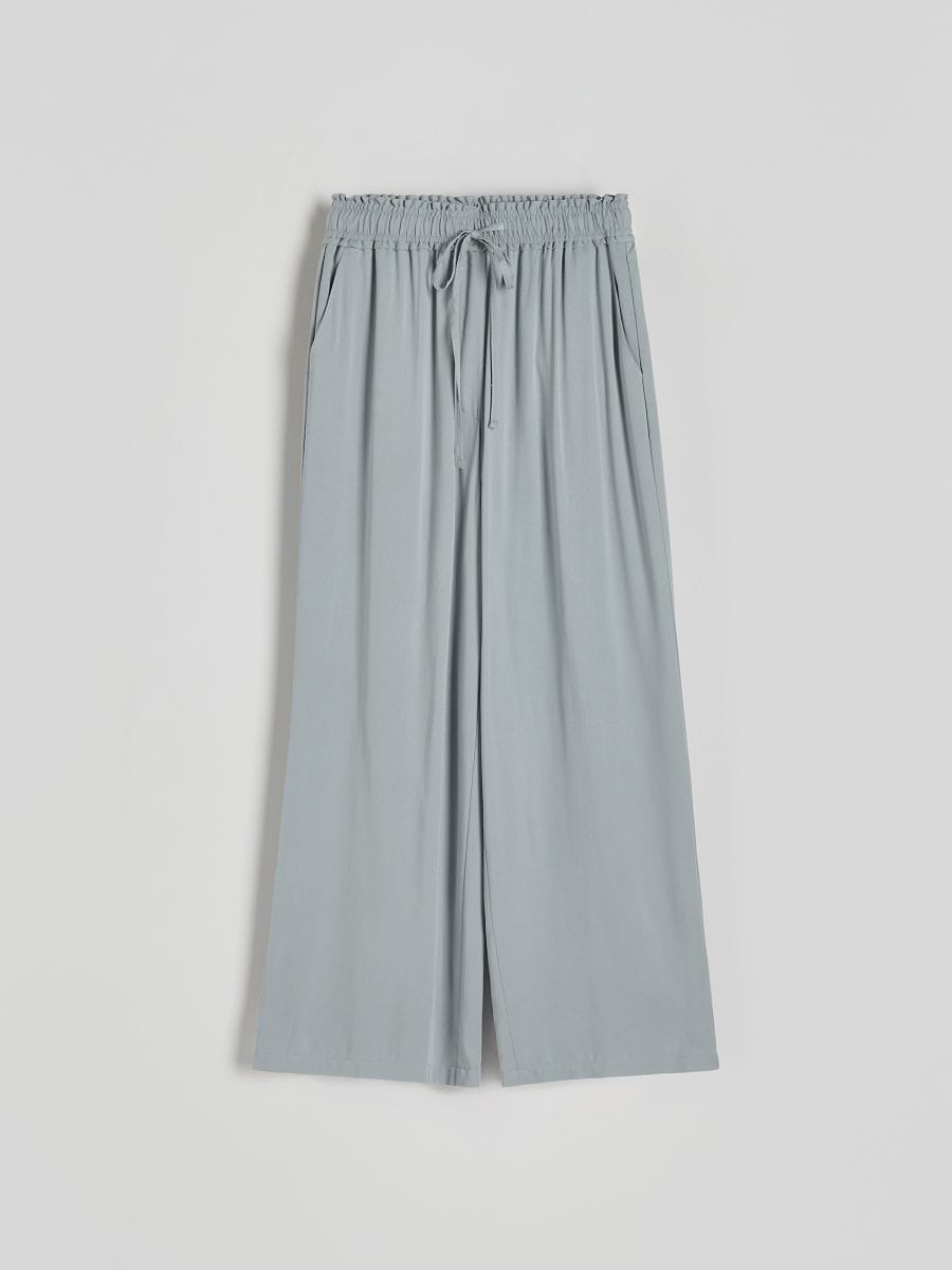 Viskózové kalhoty - světle šedá - RESERVED