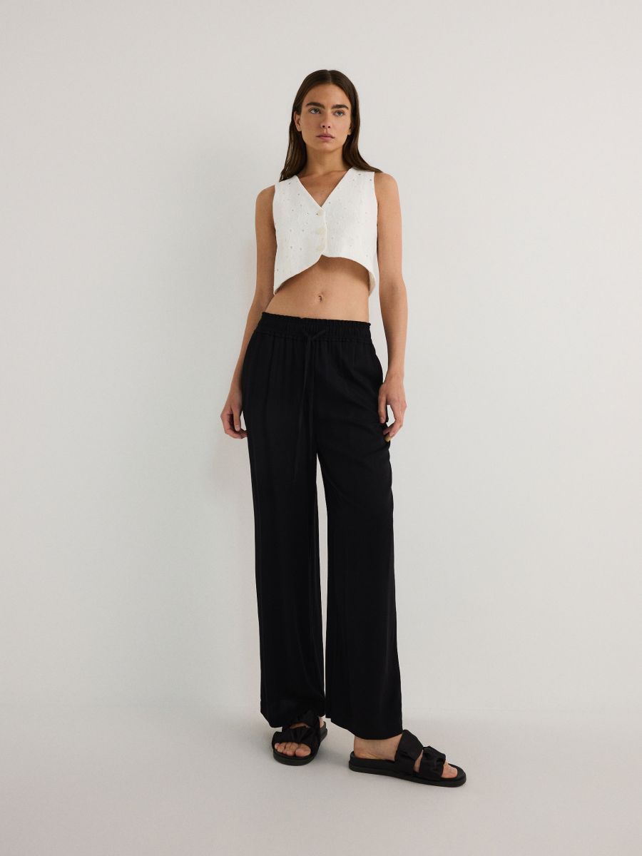 Viscose trousers - black - RESERVED - 3