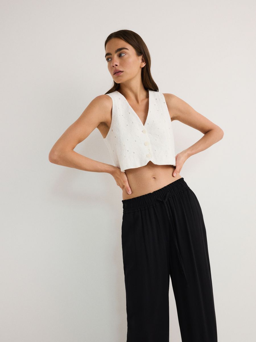 Viscose trousers - black - RESERVED - 3