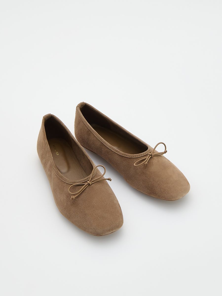 Ballerines en daim à finition nœud - Beige - RESERVED - 2