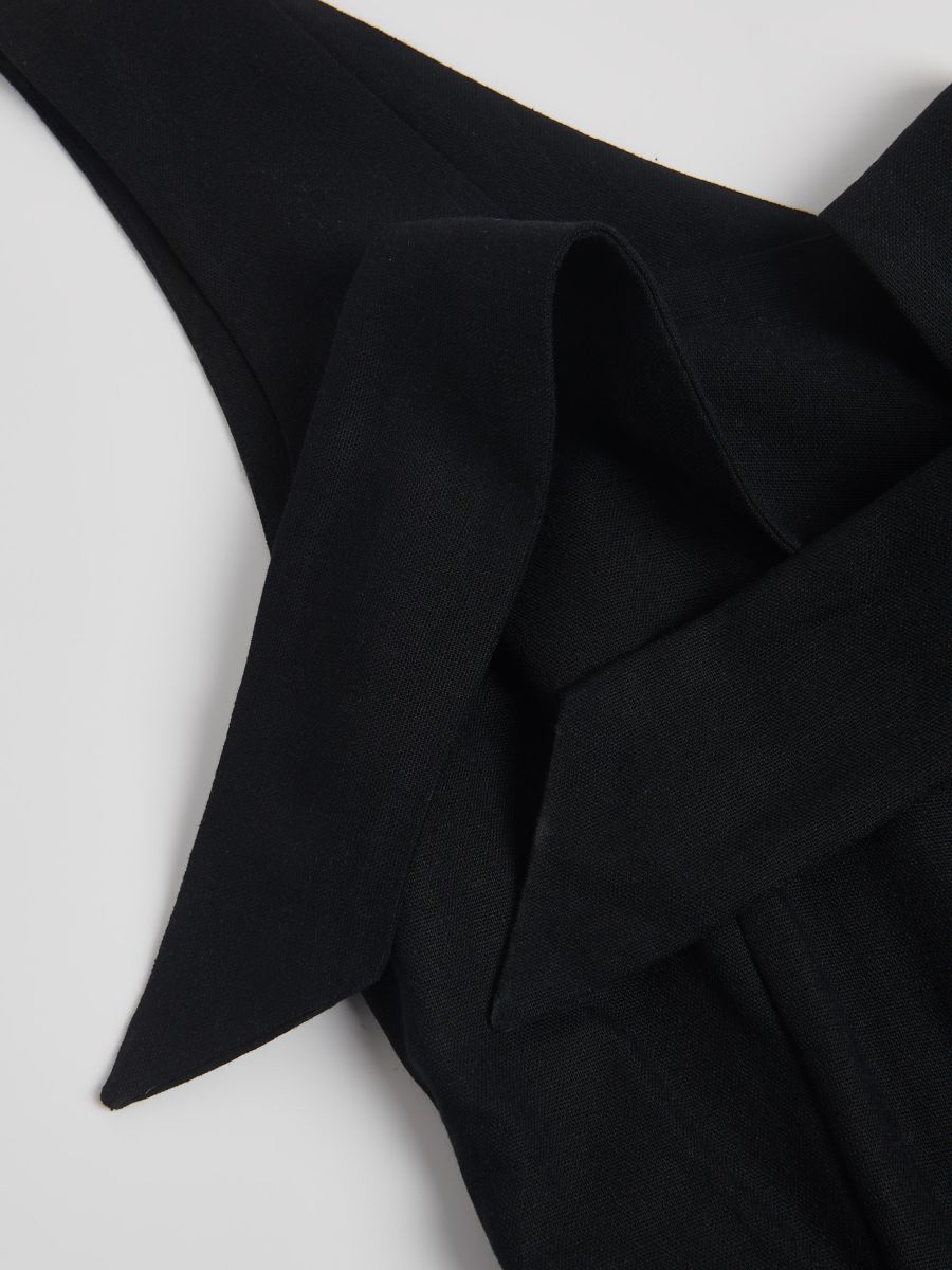Viscose rich jumpsuit with linen blend - black - RESERVED - 5