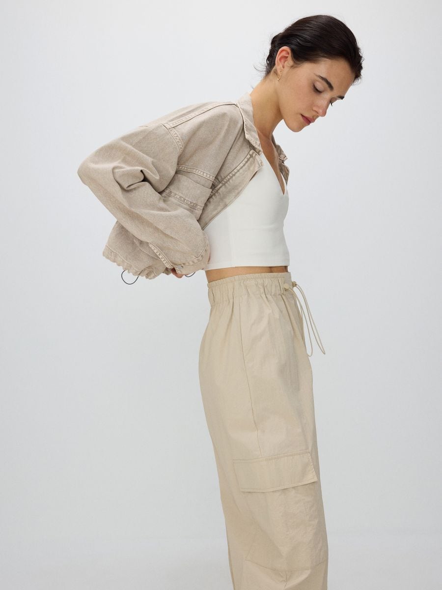 Trousers with cargo pockets - nude - RESERVED - 2