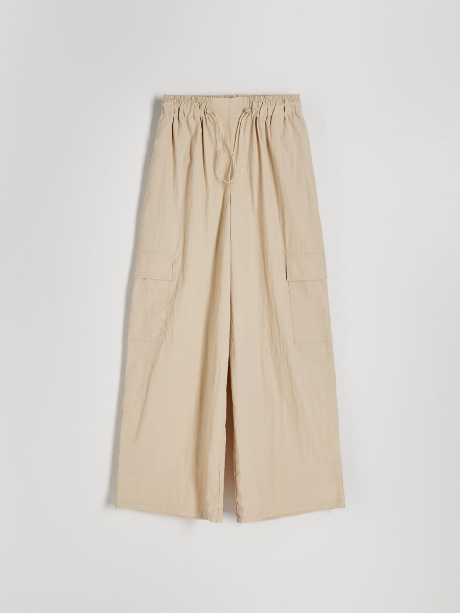Trousers with cargo pockets - nude - RESERVED - 4
