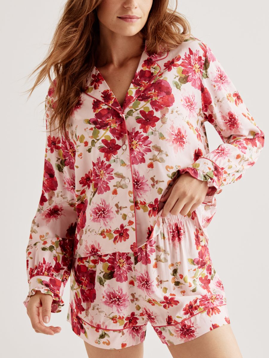 Ensemble de pyjama deux-pièces en viscose - fuchsia - RESERVED