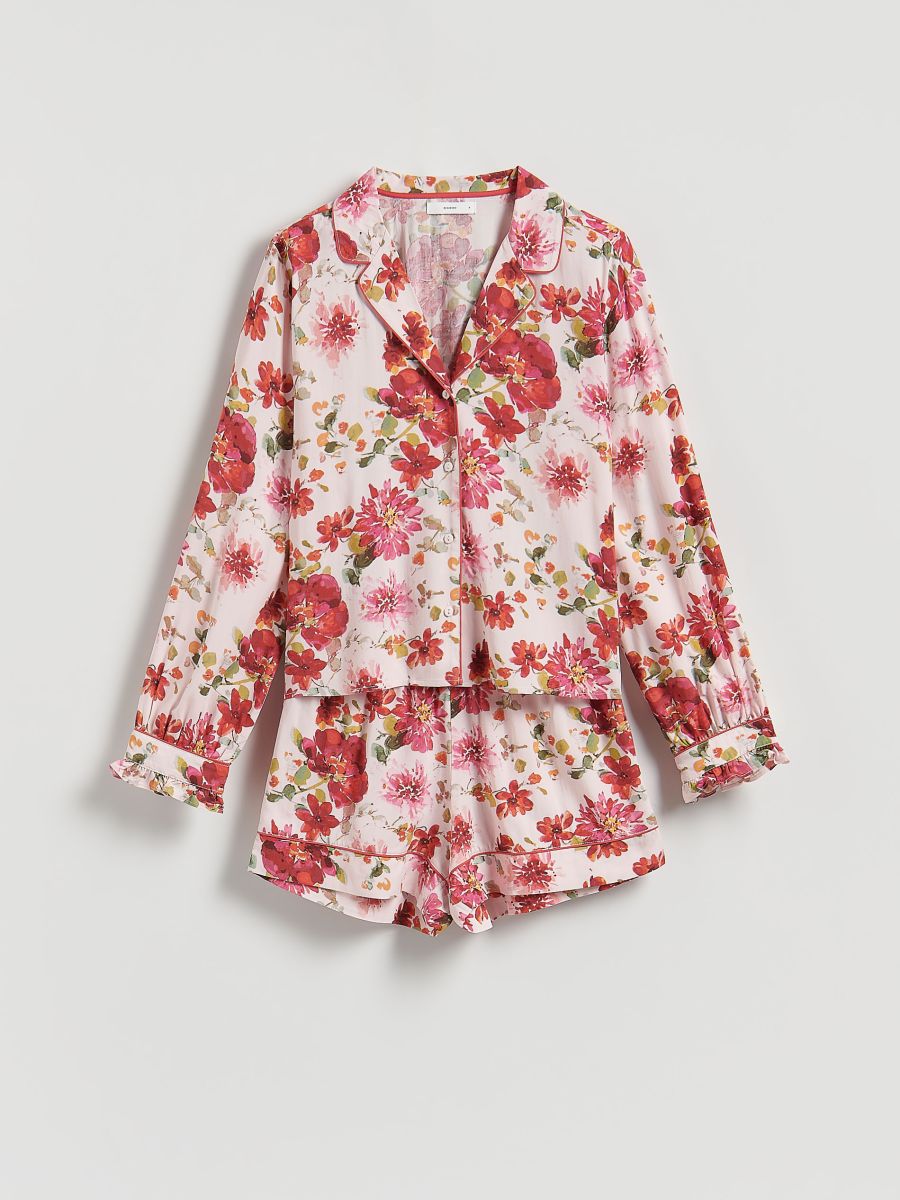 Zweiteiliges Pyjama-Set aus Viskose - fuchsie - RESERVED