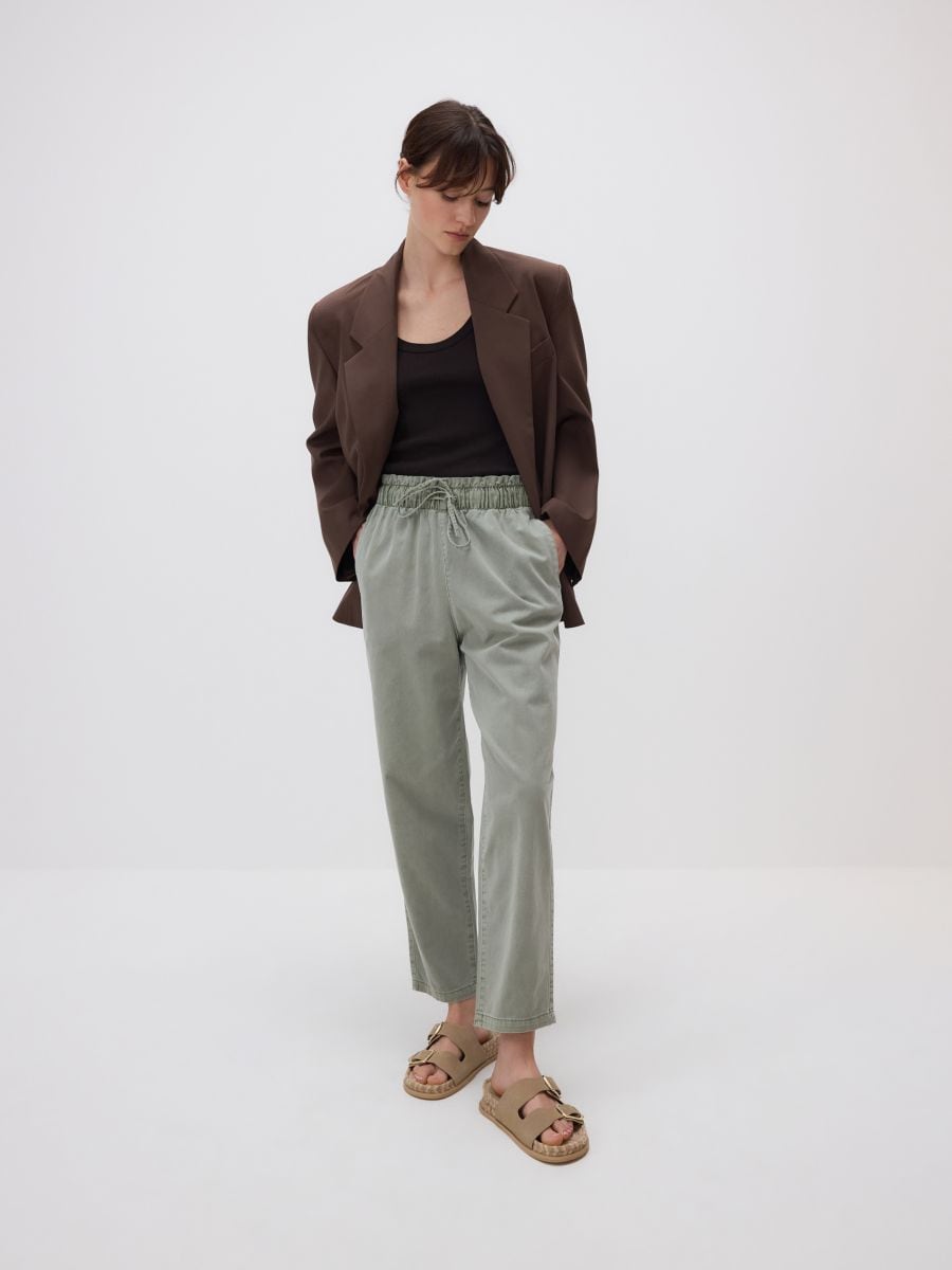 Pamučne jogger pantalone - svetlozelena - RESERVED - 3
