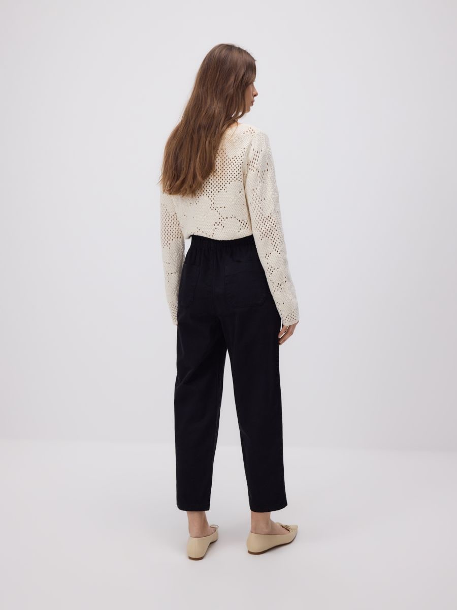 Pamučne jogger pantalone - crno - RESERVED - 4