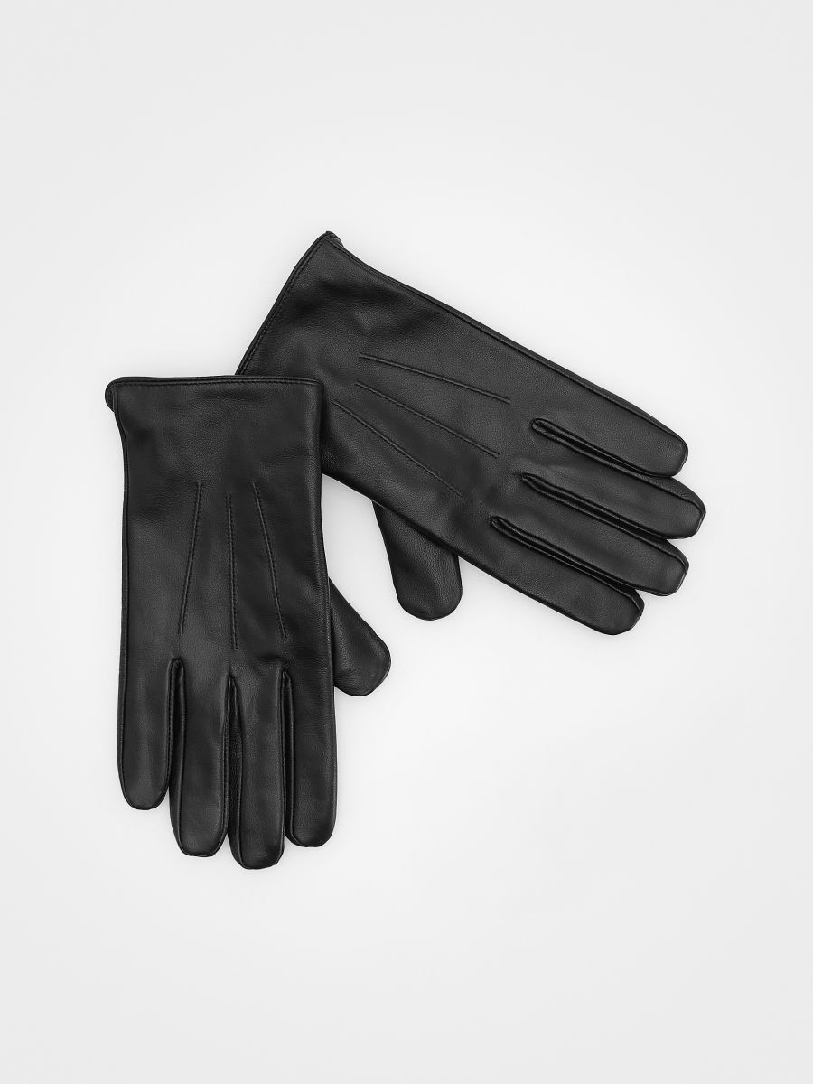 Leather gloves - black - RESERVED