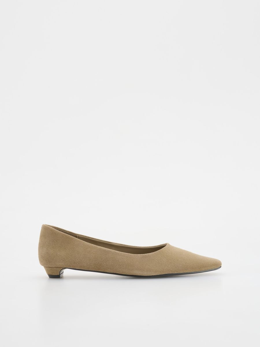 Wildleder-Ballerinas - beige - RESERVED