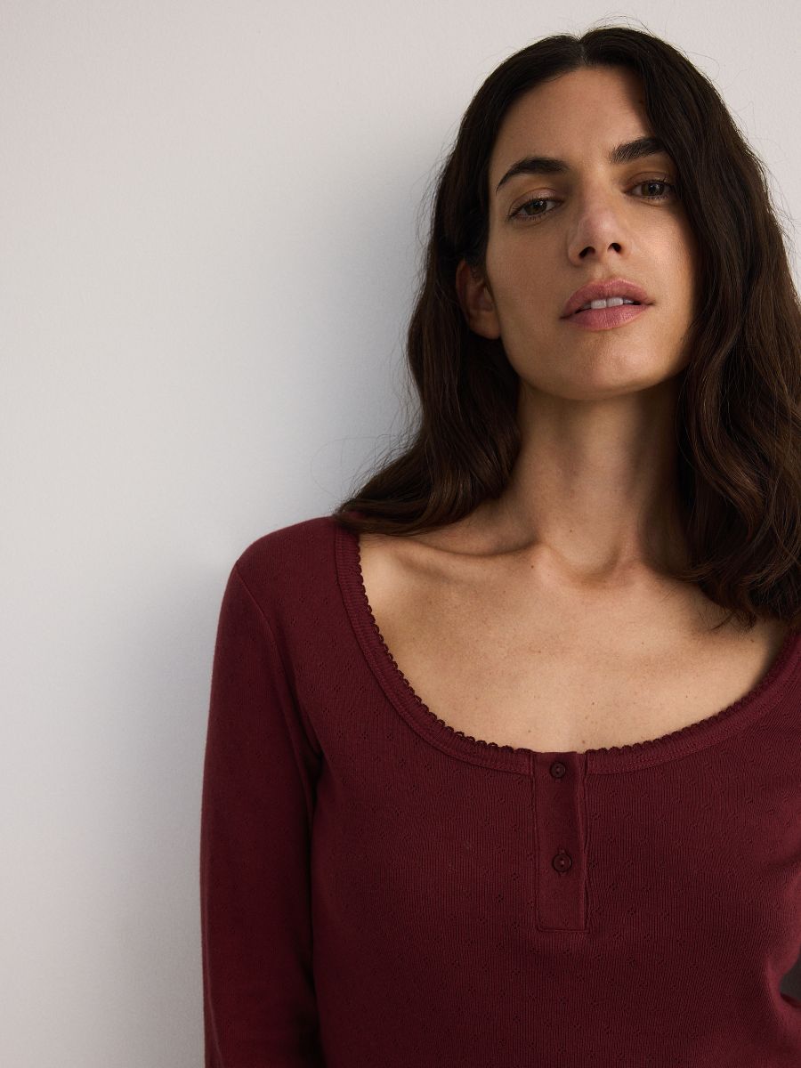 LADIES` TOP - maroon - RESERVED - 2