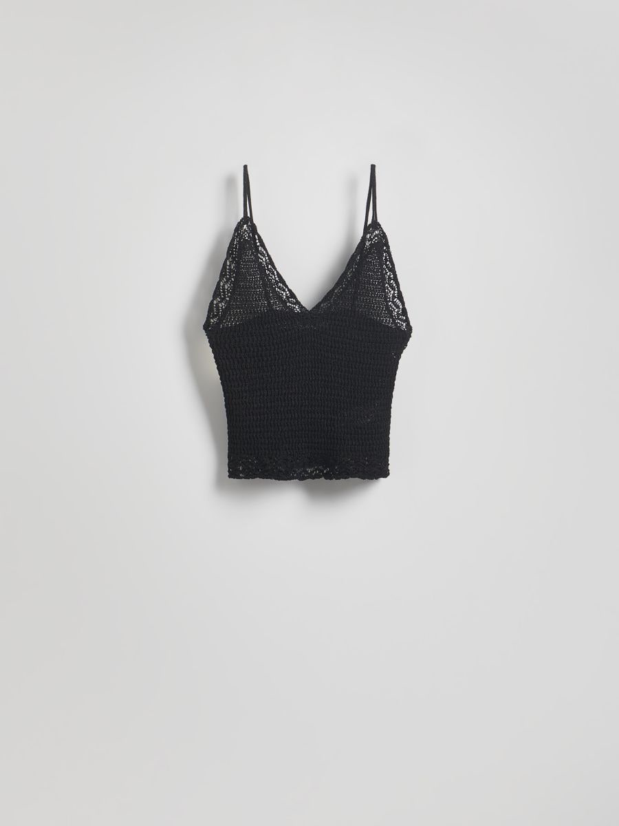 Sweatstoff-Top - schwarz - RESERVED
