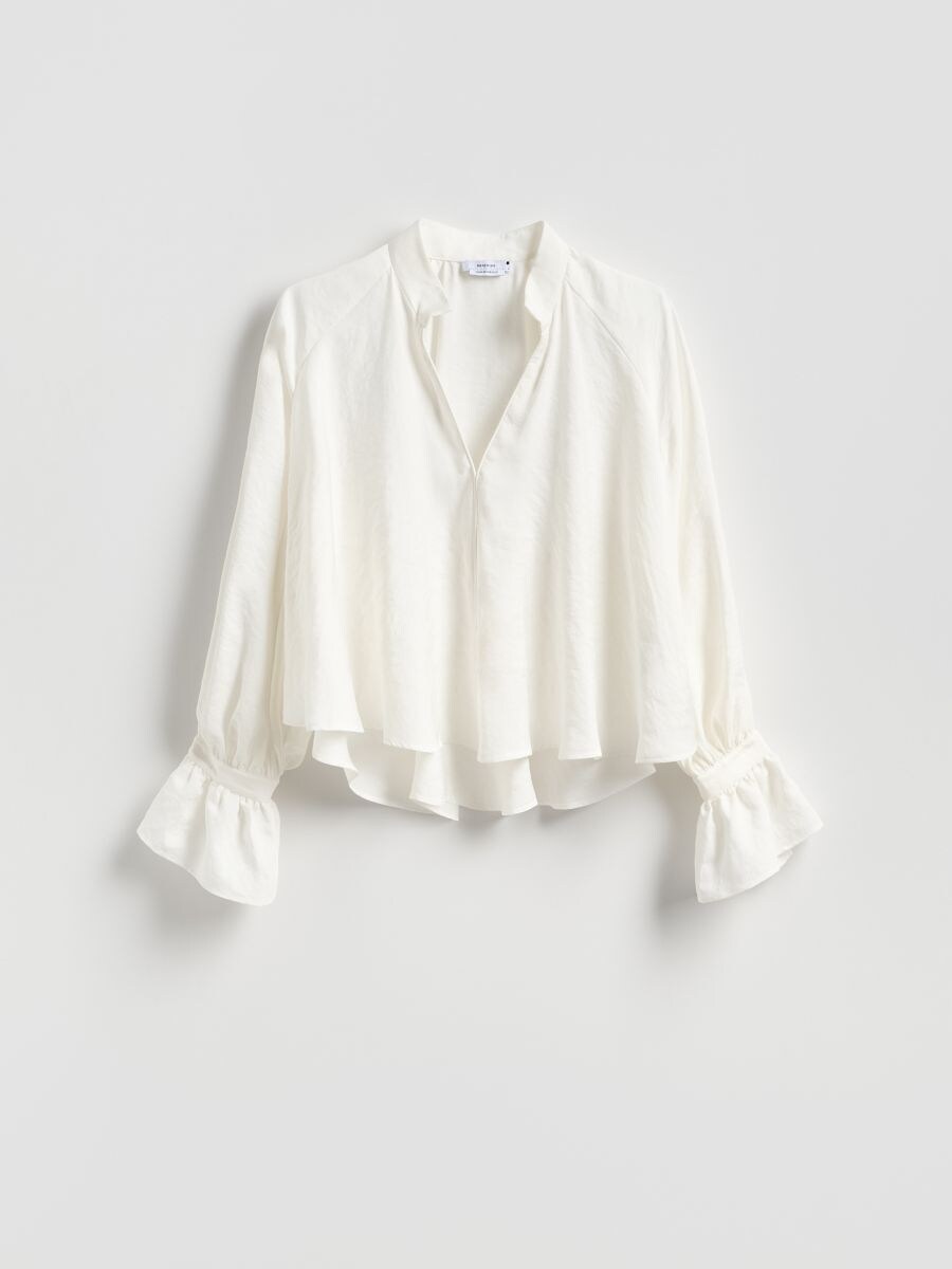 Modal blend shirt - cream - RESERVED