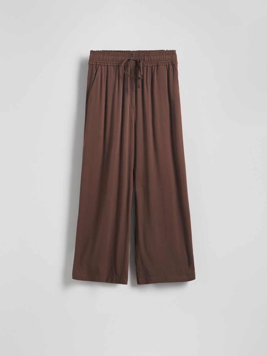 Wide-Leg-Hose aus Viskose - beige - RESERVED