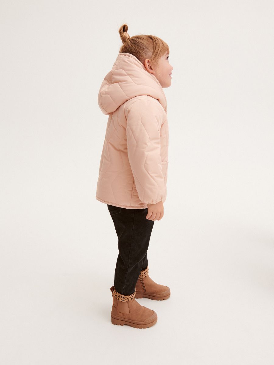 Insulated jacket with hood - beige - RESERVED - 8
