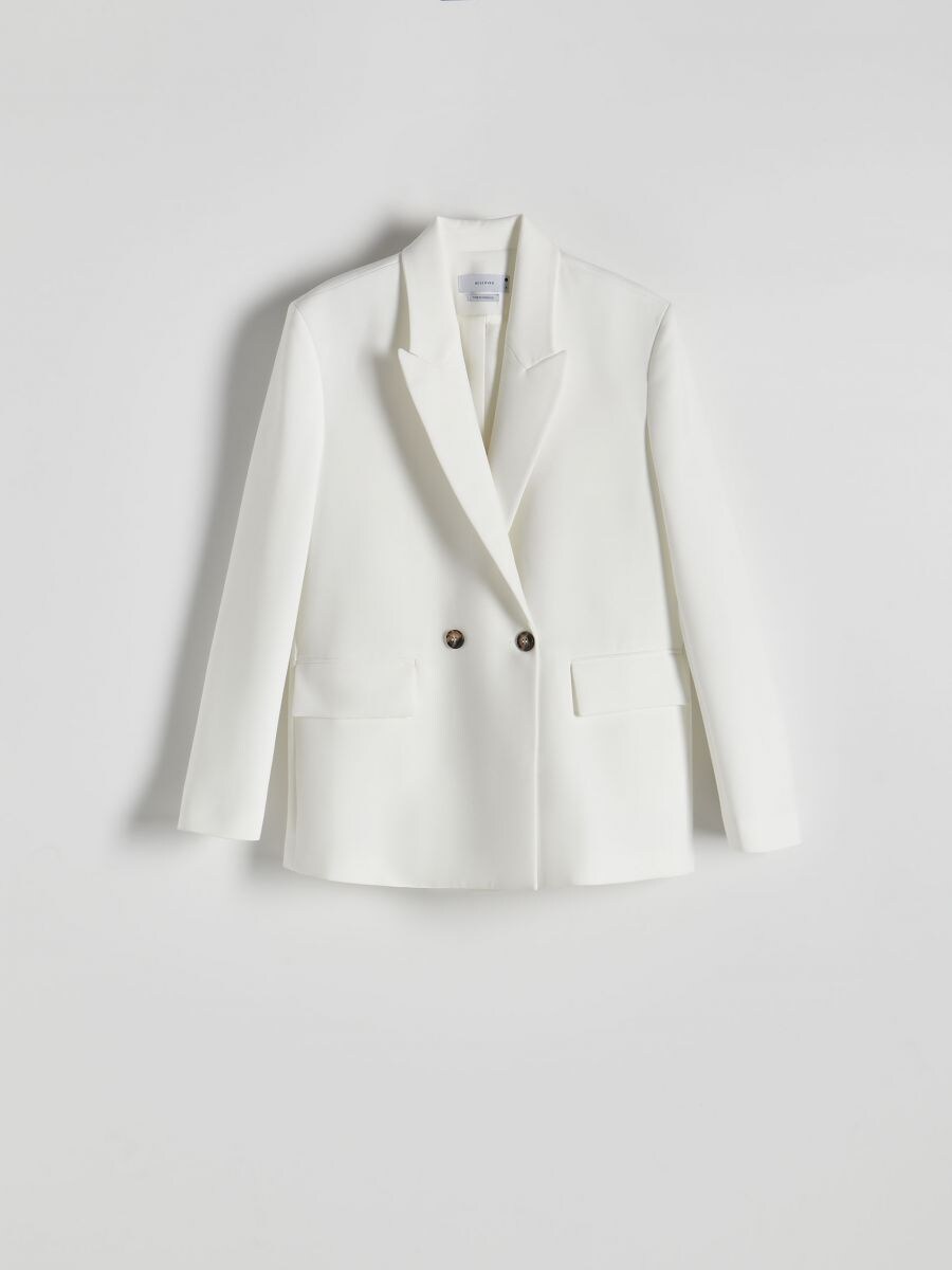 Double-breasted jacket - white - RESERVED