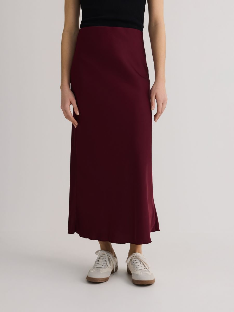 Satenska maxi suknja - bordo - RESERVED