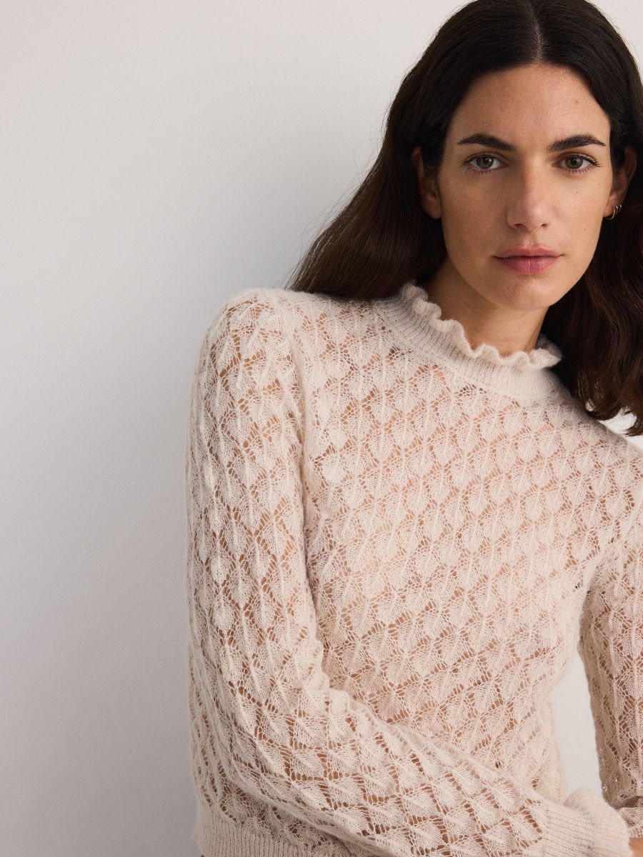 Openwork wool blend jumper - nude - RESERVED - 3
