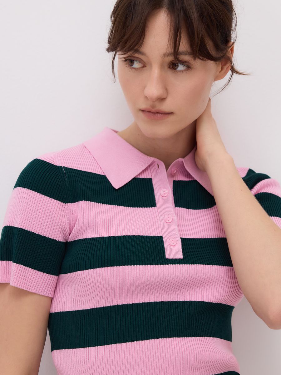 Bluse mit Polokragen - bunt - RESERVED - 3
