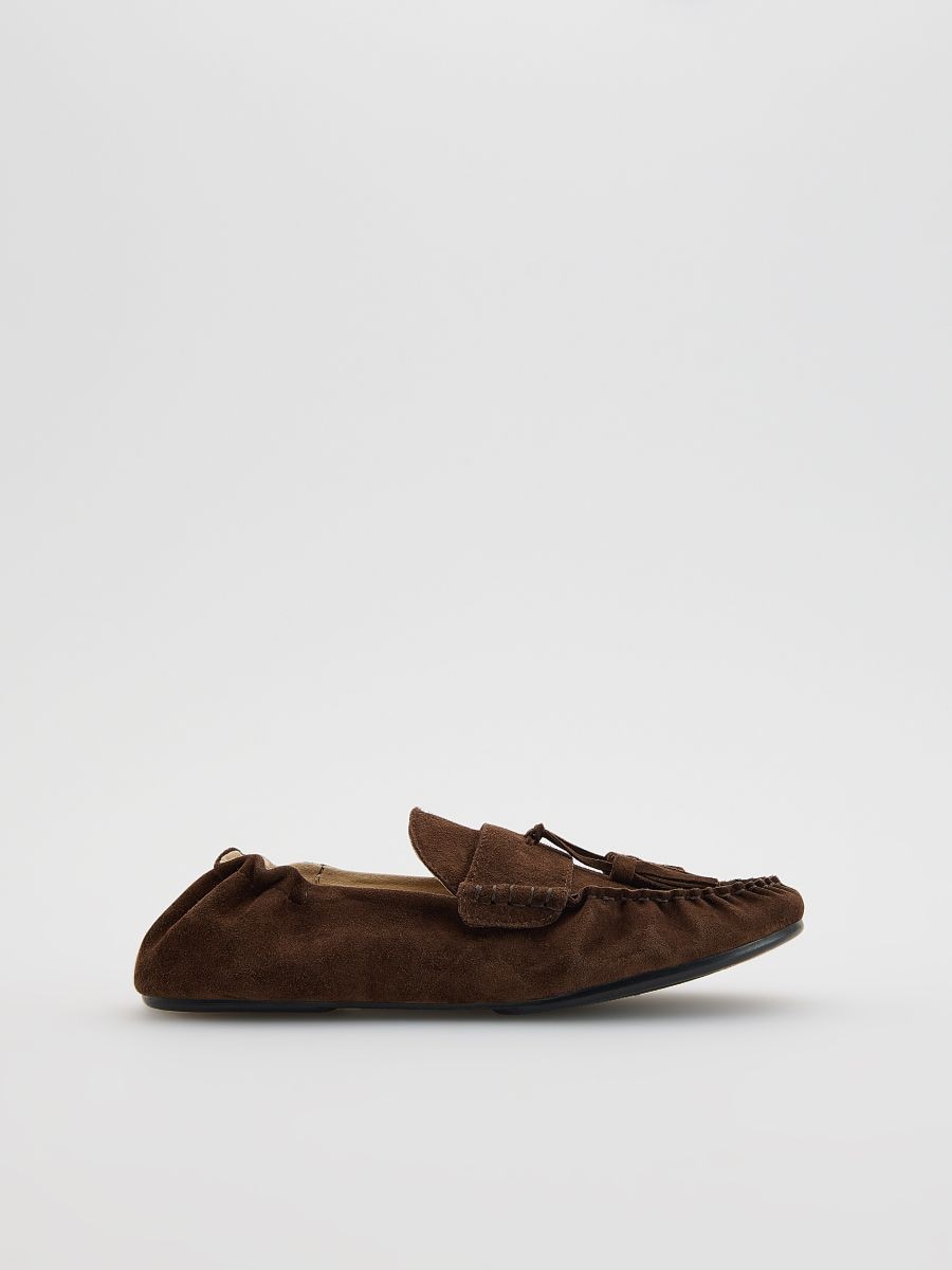 Suede loafers - dark brown - RESERVED